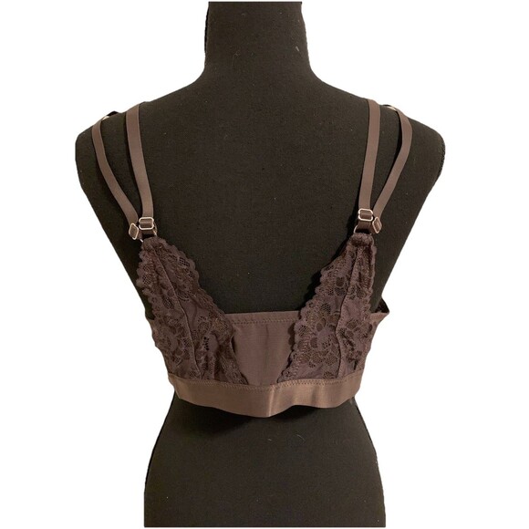 Aerie Size XL Bralette Brown Lace Lined - Picture 2 of 6